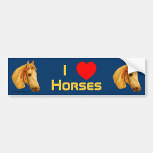 I Love Horses Art Horse Bumpersticker