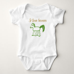 I Love Horses Baby Shirt