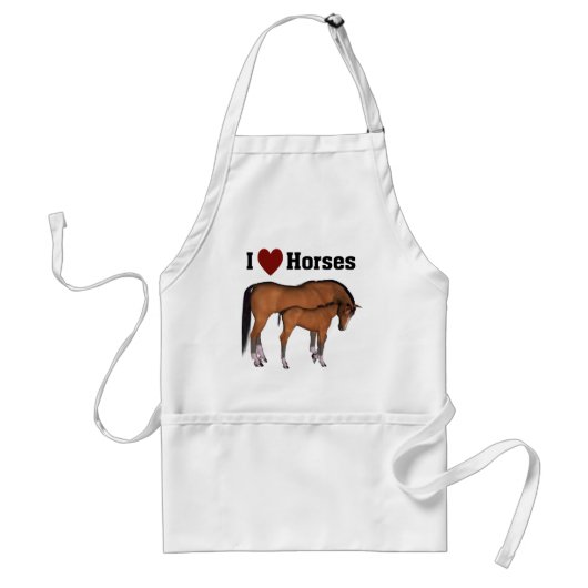 I Love Horses BBQ Schort (Voorkant)
