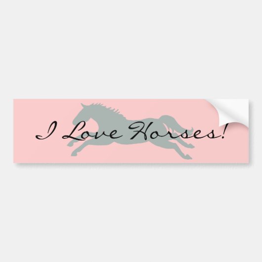 I Love Horses Bumper Sticker (Devant)