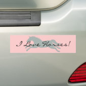 I Love Horses Bumpersticker (Op auto)