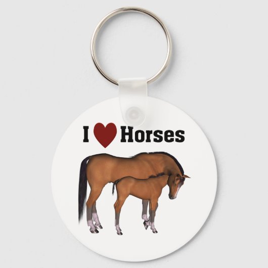 I Love Horses Keyring Sleutelhanger (Voorkant)