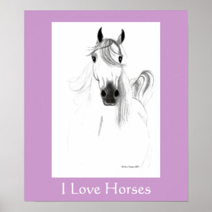 I Love Horses Poster - Gepersonaliseerd