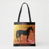 I Love Horses Sparkle Sac fourre-tout (Devant)