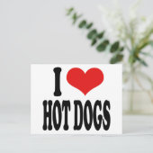 I Love Hot Dogs Briefkaart (Staand voorkant)