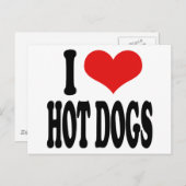 I Love Hot Dogs Briefkaart (Voorkant / Achterkant)