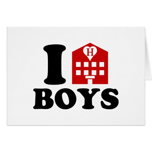 I Love Hotel Boys Card (Devant horizontal)