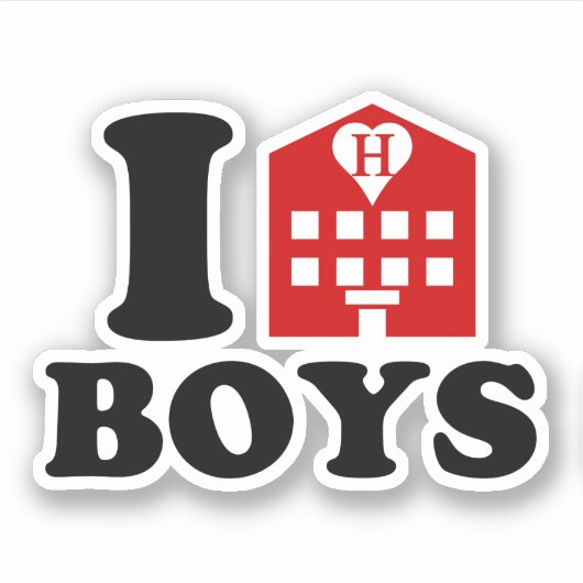 I Love Hotel Boys Sticker (Voorkant)