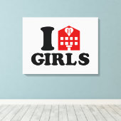 I Love Hotel Girls Canvas Afdruk (Insitu (Houten vloer))