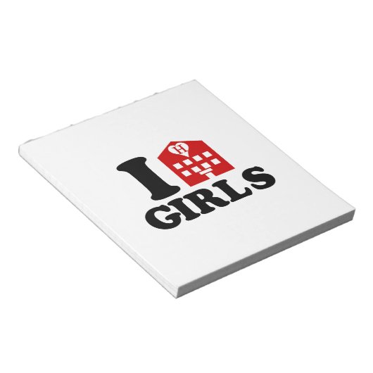 I Love Hotel Girls Notitieblok (Schuin)