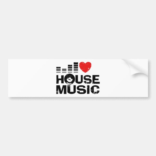 I Love House Music Bumpersticker (Voorkant)