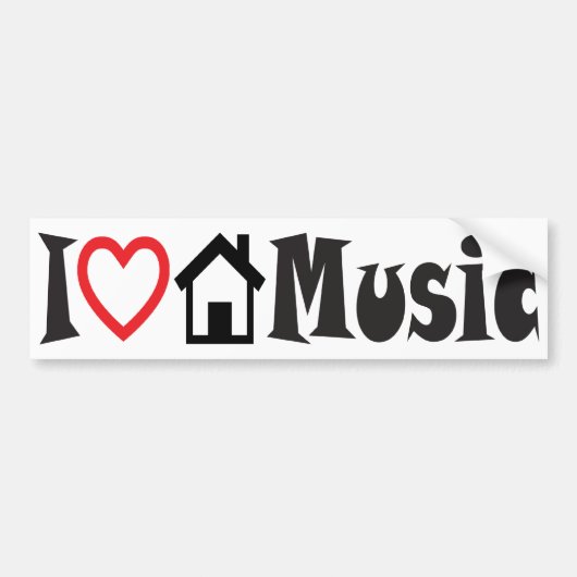 I Love House Music Bumpersticker (Voorkant)