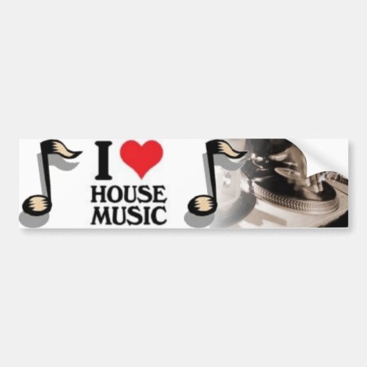I Love House Music Bumpersticker (Voorkant)