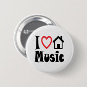 I Love House Music Button (Voorkant /achterkant)