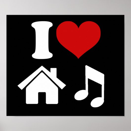 I Love House Music Poster | Ibiza Dancing Party (Devant)