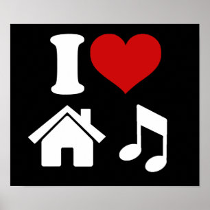 I Love House Music Poster Ibiza Danspartij