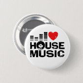I Love House Music Ronde Button 5,7 Cm (Voorkant /achterkant)