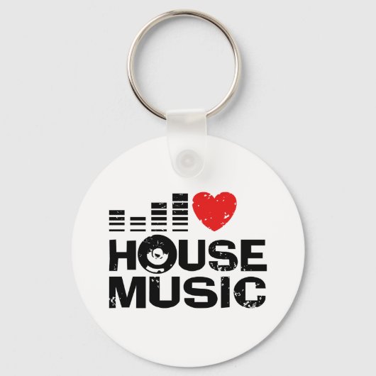 I Love House Music Sleutelhanger (Voorkant)