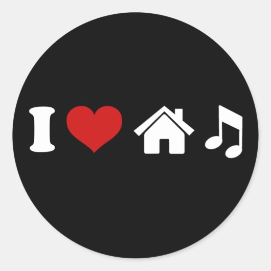 I Love House Music Sticker (Voorkant)