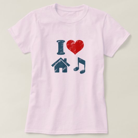 I Love House Music T-Shirt (Design devant)