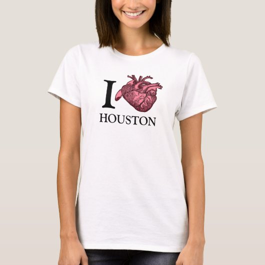 I Love Houston anatomically Correct hart t-shirt (Voorkant)