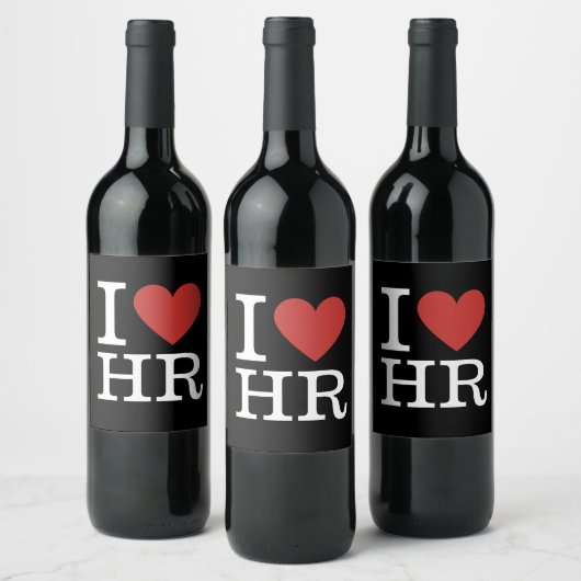 I ❤️ Love HR - HR-afdeling - Wijn Etiket (Flessen)