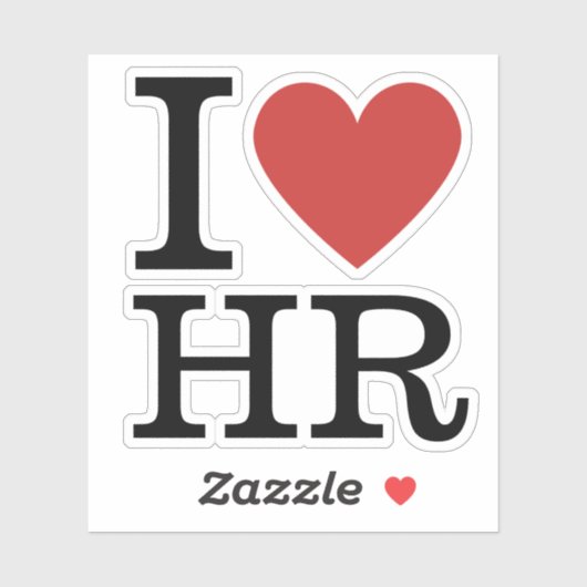 I ❤️ Love HR Vinly Sticker - HR Dept. Personnel (Feuille)