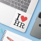 I ❤️ Love HR Vinly Sticker - HR Dept. Personnel (Ordinateur portable avec iPhone)