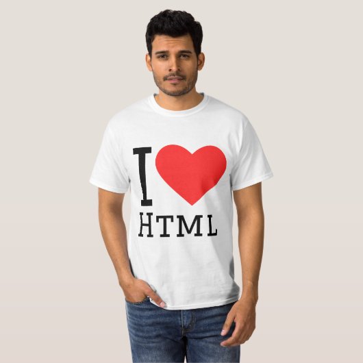 I love html t-shirt (Voorkant volledig)