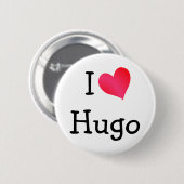 I Love Hugo Ronde Button 5,7 Cm (Voorkant /achterkant)