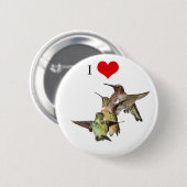 I Love Hummingbird button (Voorkant /achterkant)