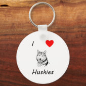 I Love Huskies Sleutelhanger (Voorkant)