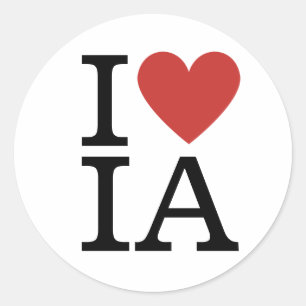 I ❤️ Love IA Interne Audit Personeel CUSTOM Ronde Sticker
