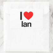 i love ian rechthoekige sticker (Tas)