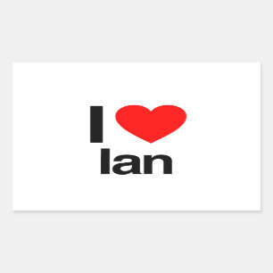 i love ian rechthoekige sticker