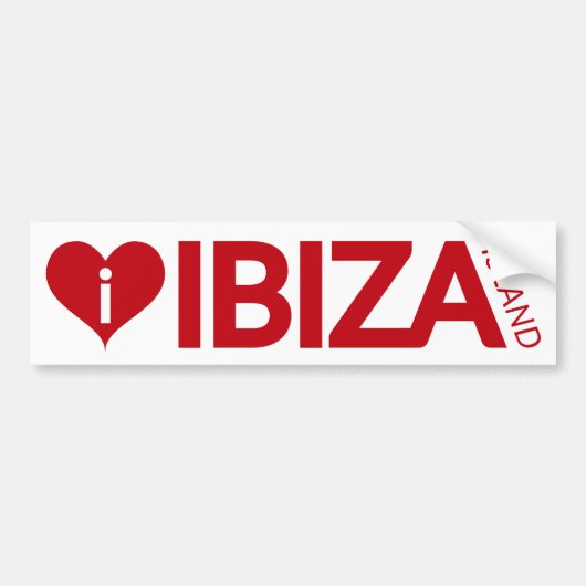 i Love Ibiza Island bumper sticker (Voorkant)