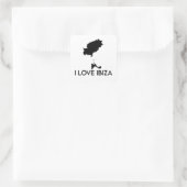 I Love Ibiza (White) Vierkante Sticker (Tas)