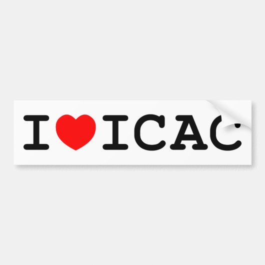 I Love ICAC Bumpersticker (Voorkant)