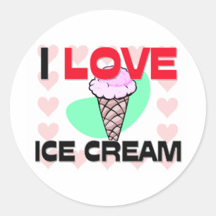 I Love Ice Cream Ronde Sticker