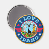 I Love Idaho State Map and Flag Magneet (Voorkant / Achterkant)