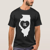 I Love Illinois State Mannen Basic Dark T-Shirt (Voorkant)