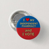 I Love Independent Pharmacy I Vote-knop Ronde Button 3,2 Cm (Voorkant /achterkant)