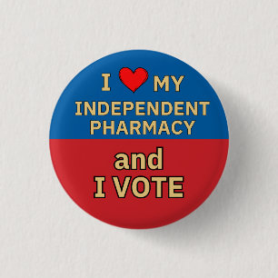 I Love Independent Pharmacy I Vote-knop Ronde Button 3,2 Cm