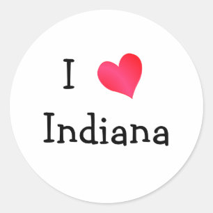 I Love Indiana Ronde Sticker