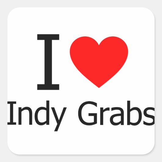 I Love Indy Grabs Vierkante Sticker (Voorkant)