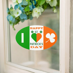 I Love Ireland Ovale Sticker