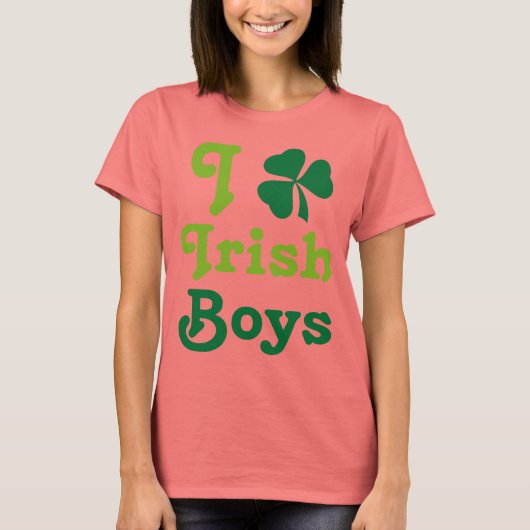 I Love Irish Boys Shamrock Green T-shirt (Voorkant)