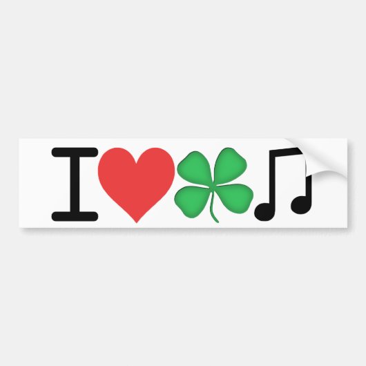 I Love Irish Music Bumpersticker (Voorkant)