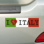 I Love Italy Flag Bumpersticker (Op auto)