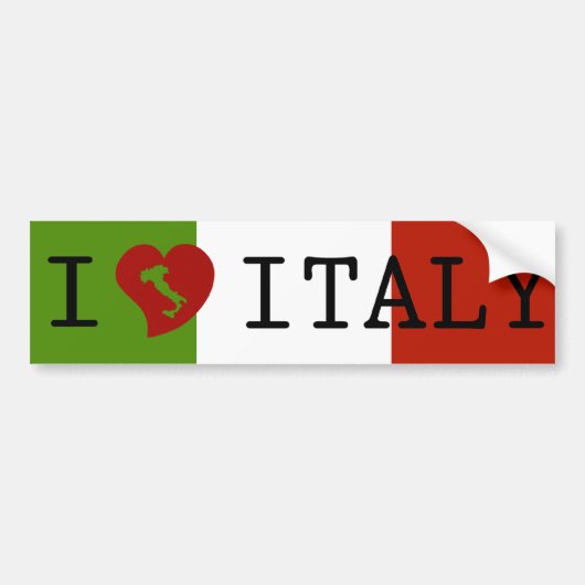 I Love Italy Flag Bumpersticker (Voorkant)